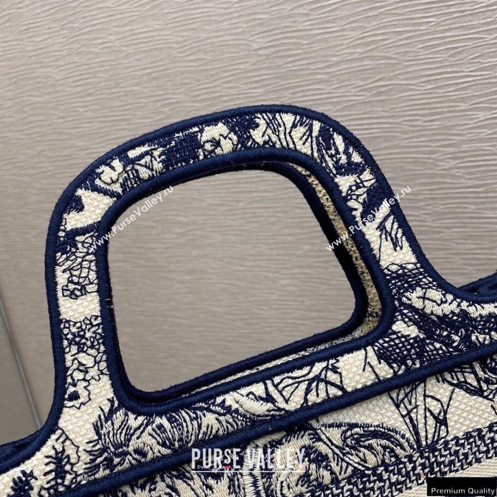 Dior Mini Book Tote Bag in Blue Toile de Jouy Embroidery 2021 (vivi-21022005)