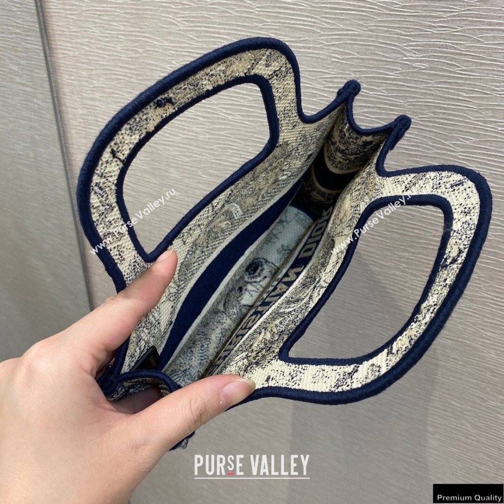 Dior Mini Book Tote Bag in Blue Toile de Jouy Embroidery 2021 (vivi-21022005)