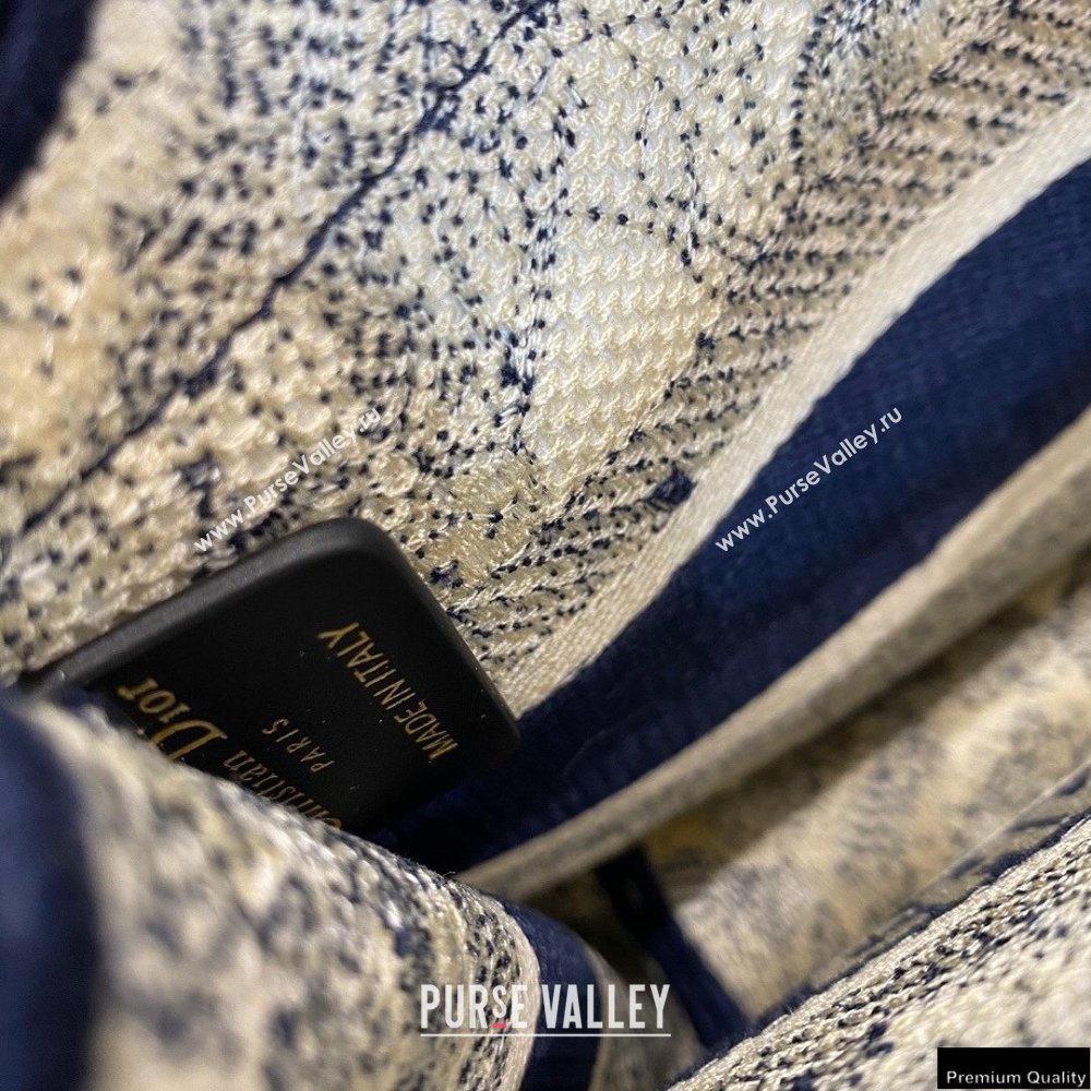 Dior Mini Book Tote Bag in Blue Toile de Jouy Embroidery 2021 (vivi-21022005)