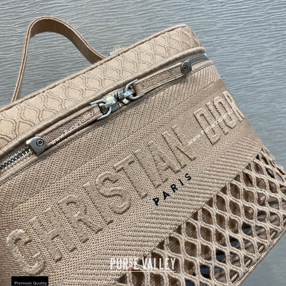 Dior DiorTravel Vanity Case Bag In Nude Pink Mesh Embroidery 2021 (vivi-21022010)