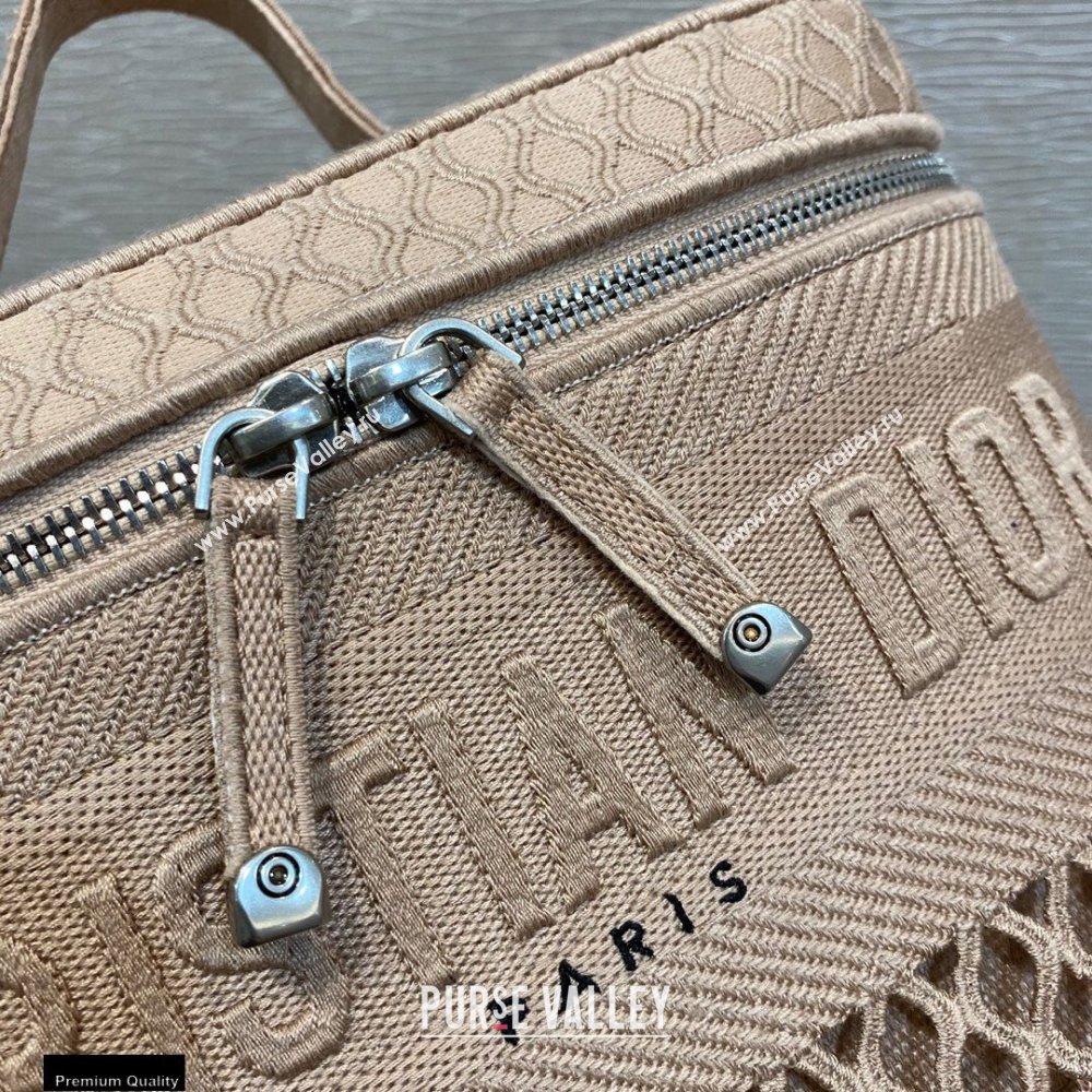 Dior DiorTravel Vanity Case Bag In Nude Pink Mesh Embroidery 2021 (vivi-21022010)