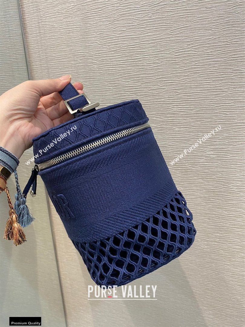 Dior DiorTravel Vanity Case Bag In Blue Mesh Embroidery 2021 (vivi-21022009)