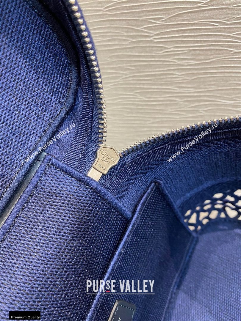Dior DiorTravel Vanity Case Bag In Blue Mesh Embroidery 2021 (vivi-21022009)