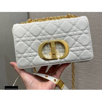 Dior Small Caro Bag in Soft Cannage Calfskin White 2021 (vivi-21022011)