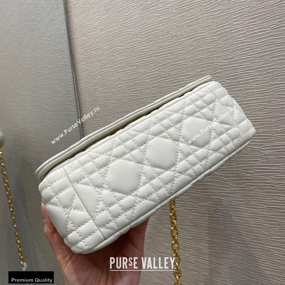 Dior Small Caro Bag in Soft Cannage Calfskin White 2021 (vivi-21022011)