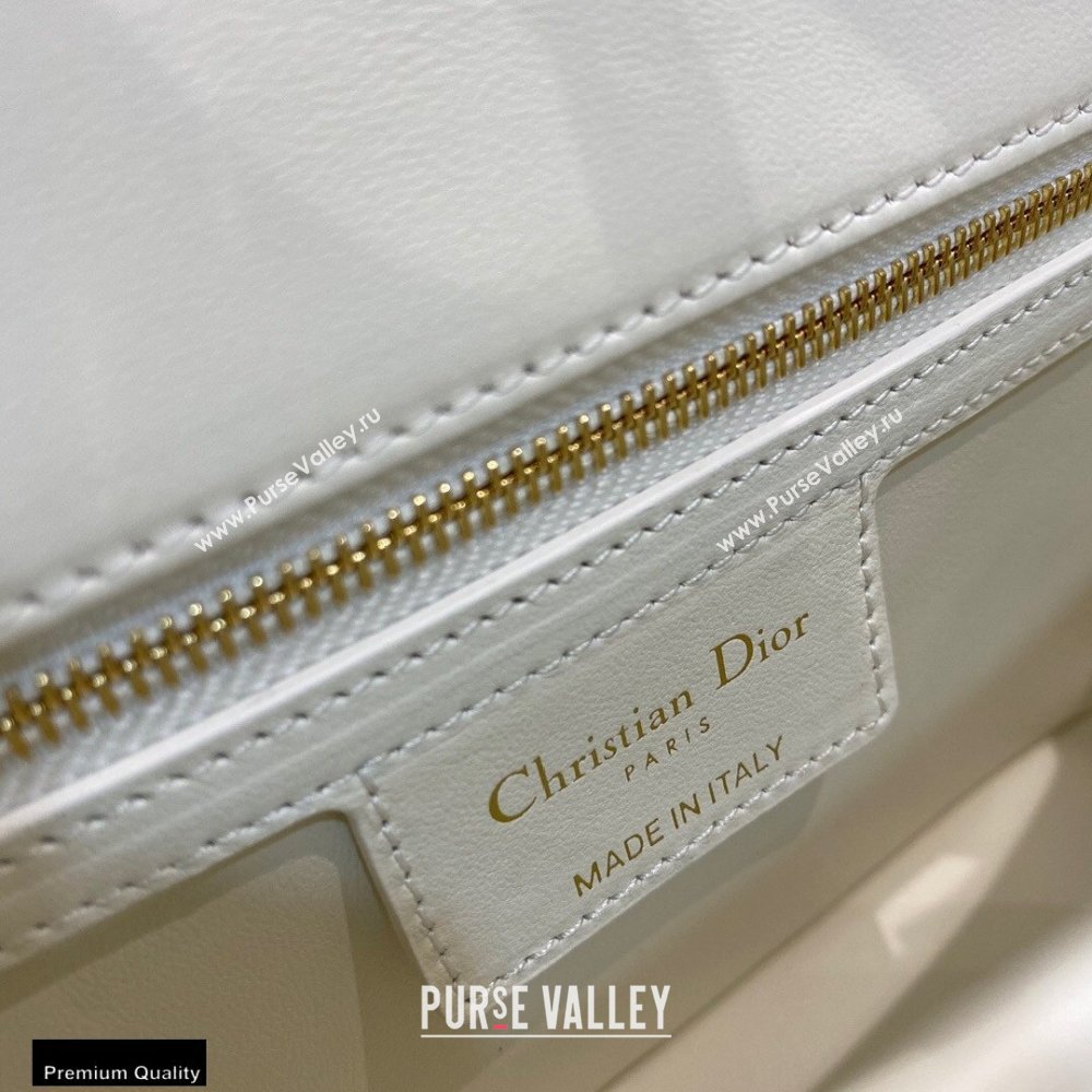 Dior Small Caro Bag in Soft Cannage Calfskin White 2021 (vivi-21022011)
