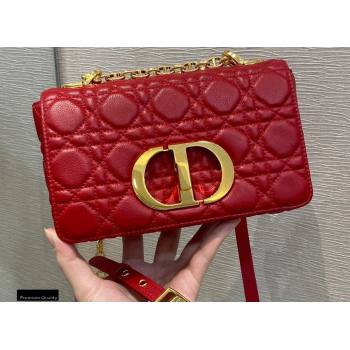 Dior Small Caro Bag in Soft Cannage Calfskin Red 2021 (vivi-21022012)