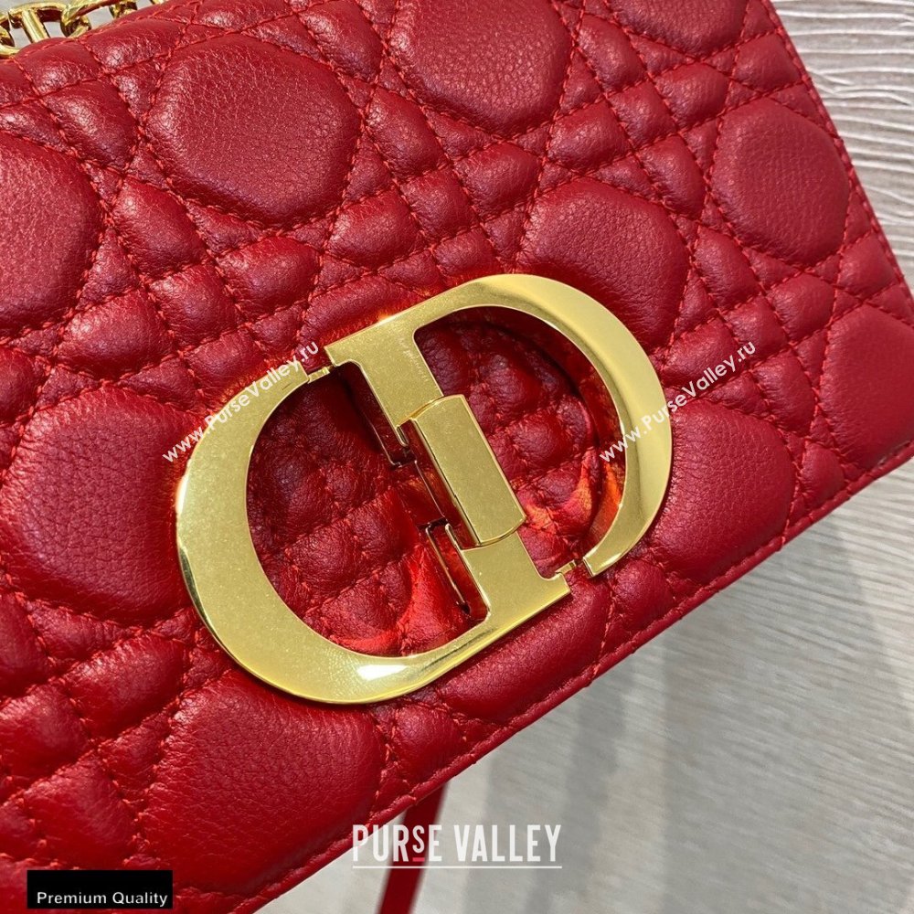 Dior Small Caro Bag in Soft Cannage Calfskin Red 2021 (vivi-21022012)