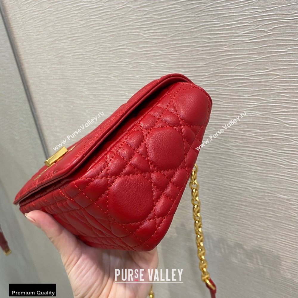 Dior Small Caro Bag in Soft Cannage Calfskin Red 2021 (vivi-21022012)