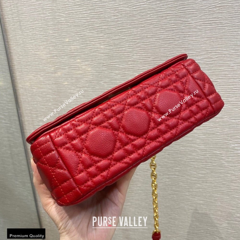 Dior Small Caro Bag in Soft Cannage Calfskin Red 2021 (vivi-21022012)