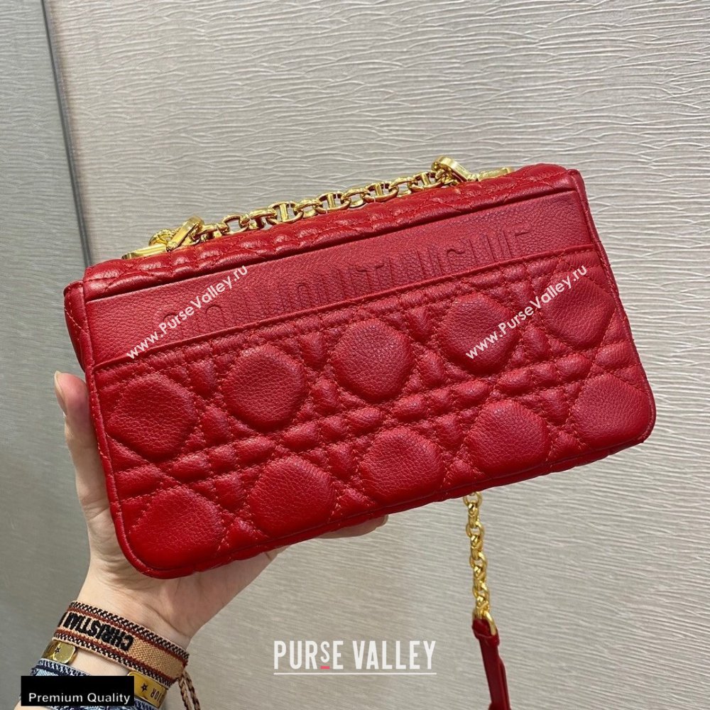 Dior Small Caro Bag in Soft Cannage Calfskin Red 2021 (vivi-21022012)