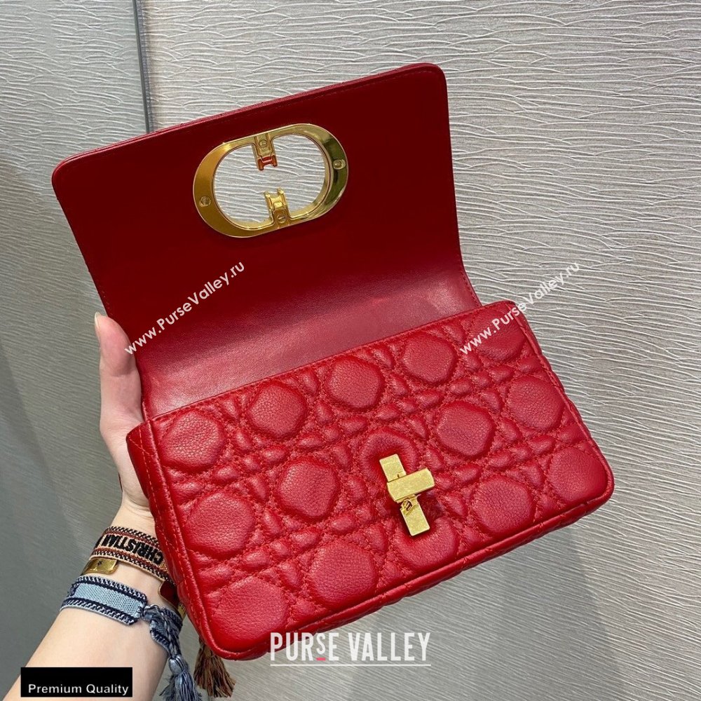 Dior Small Caro Bag in Soft Cannage Calfskin Red 2021 (vivi-21022012)