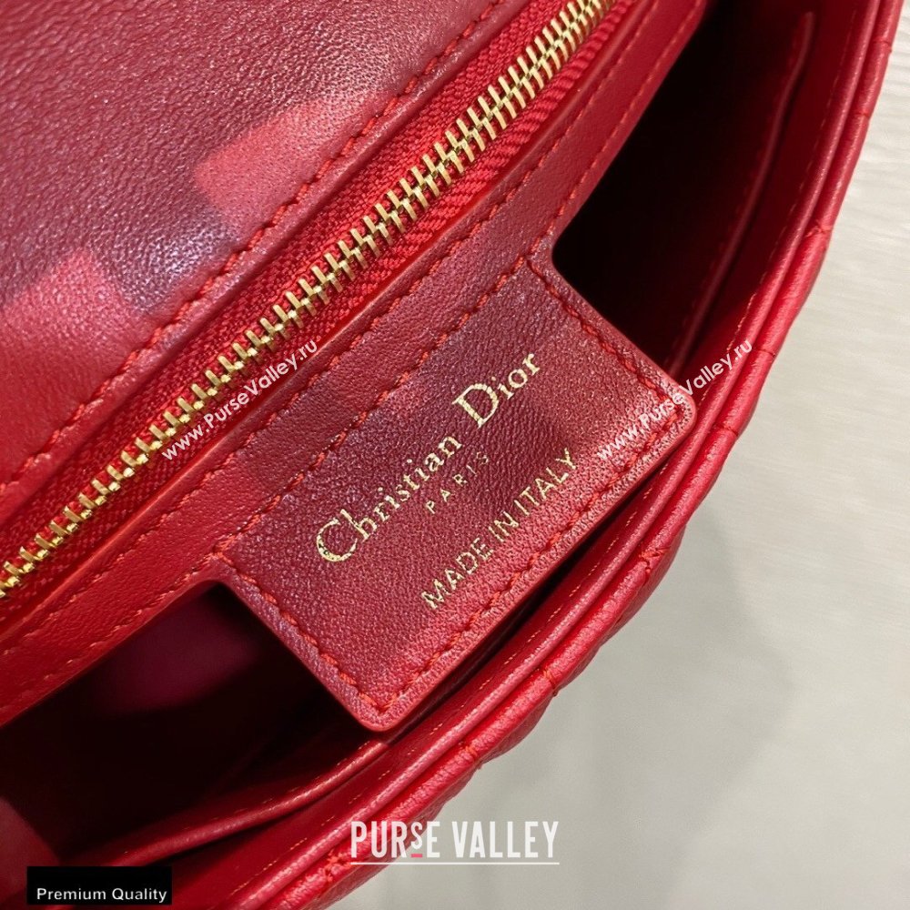 Dior Small Caro Bag in Soft Cannage Calfskin Red 2021 (vivi-21022012)
