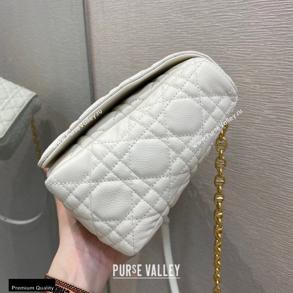 Dior Large Caro Bag in Soft Cannage Calfskin White 2021 (vivi-21022015)