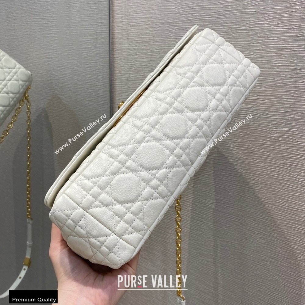 Dior Large Caro Bag in Soft Cannage Calfskin White 2021 (vivi-21022015)