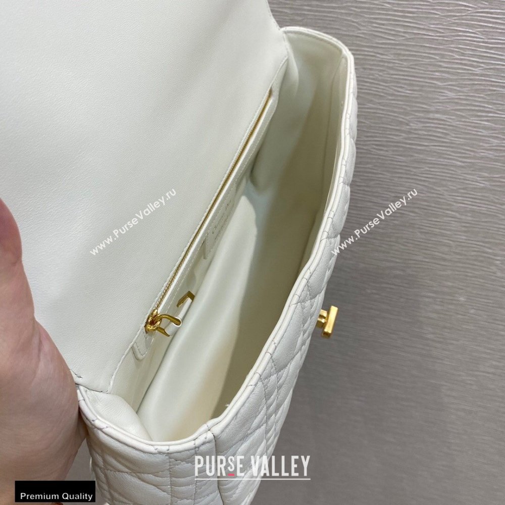 Dior Large Caro Bag in Soft Cannage Calfskin White 2021 (vivi-21022015)