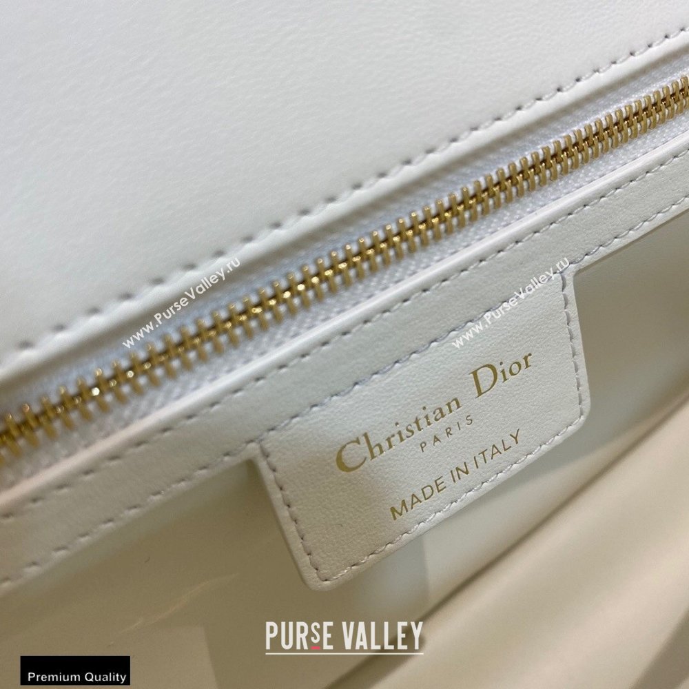 Dior Large Caro Bag in Soft Cannage Calfskin White 2021 (vivi-21022015)