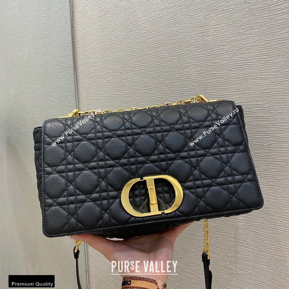 Dior Large Caro Bag in Soft Cannage Calfskin Black 2021 (vivi-21022014)