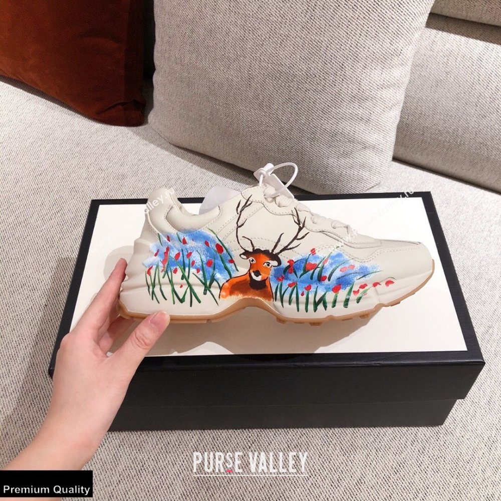 Gucci Rhyton Leather Lovers Sneakers 25 2021 (kaola-21022340)