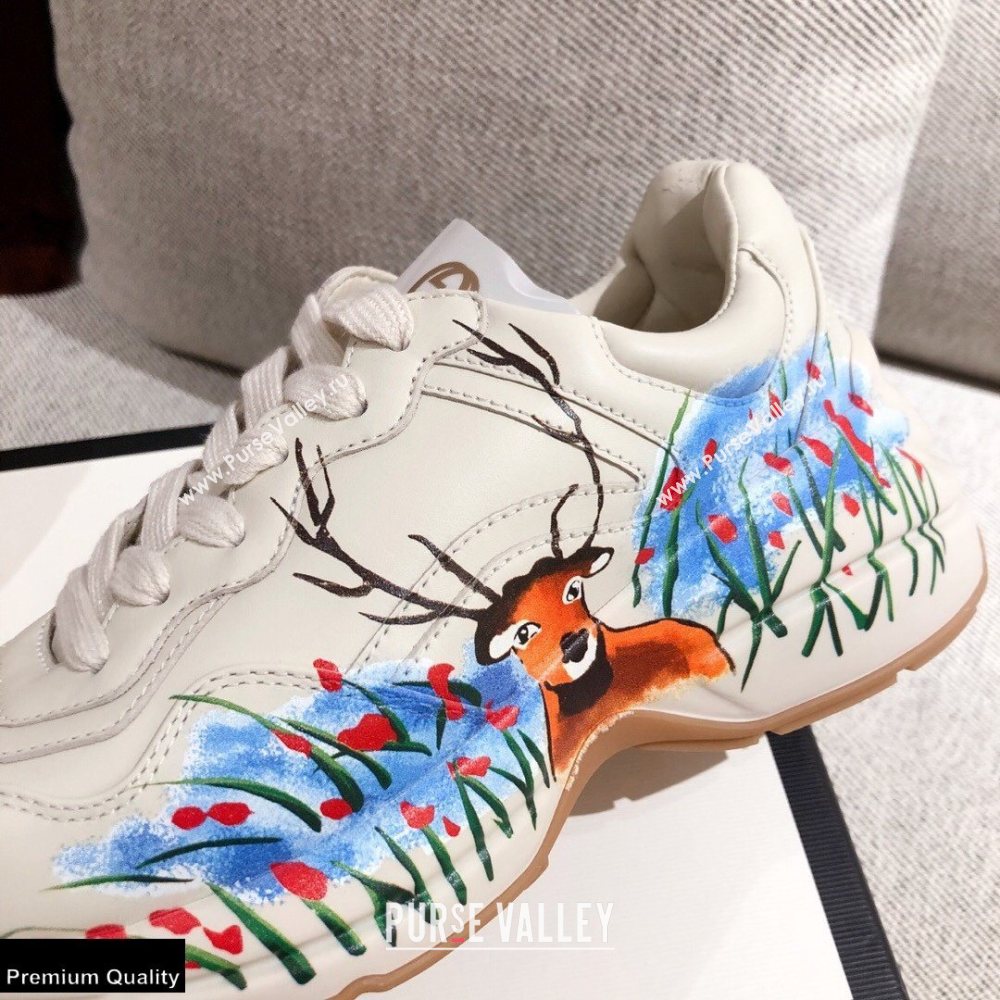 Gucci Rhyton Leather Lovers Sneakers 25 2021 (kaola-21022340)