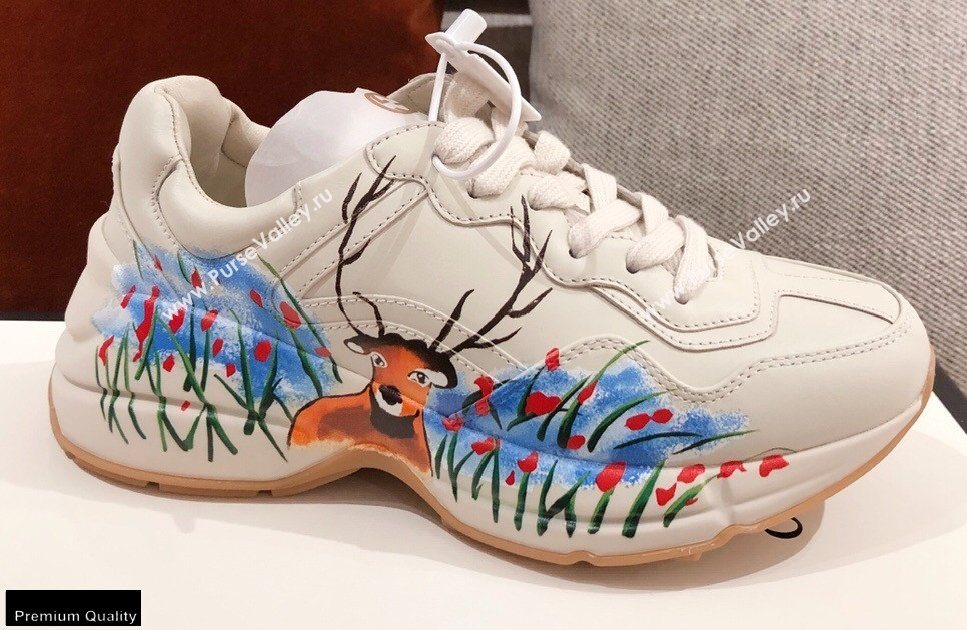 Gucci Rhyton Leather Lovers Sneakers 25 2021 (kaola-21022340)