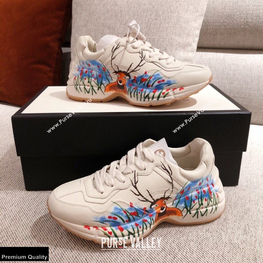 Gucci Rhyton Leather Lovers Sneakers 25 2021 (kaola-21022340)