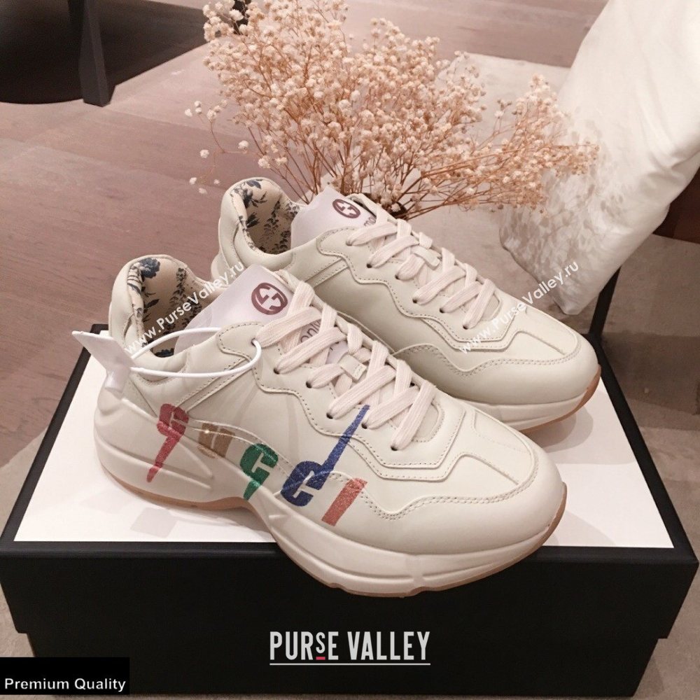 Gucci Rhyton Leather Lovers Sneakers 12 2021 (kaola-21022327)