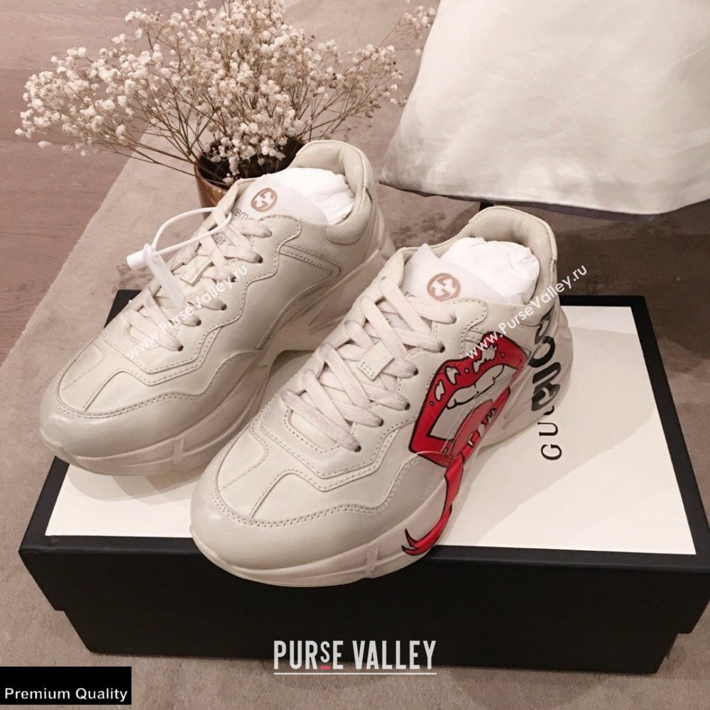 Gucci Rhyton Leather Lovers Sneakers 07 2021 (kaola-21022322)