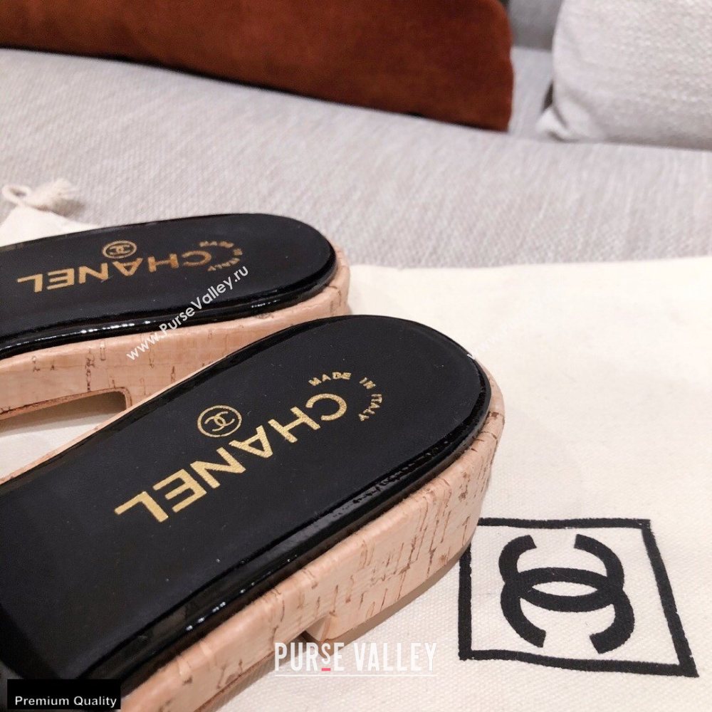 Chanel CC Logo Tweed Mules G36065 Black 2021 (kaola-21022356)