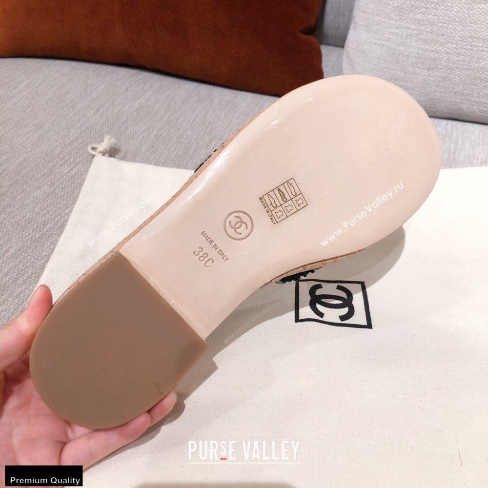 Chanel CC Logo Tweed Mules G36065 Black 2021 (kaola-21022356)