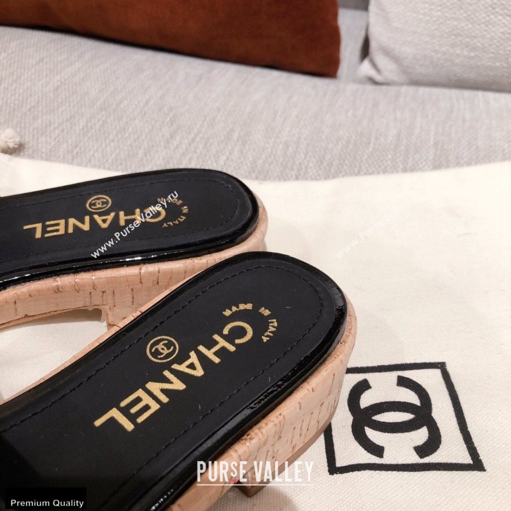 Chanel CC Logo Leather Mules G36065 Black 2021 (kaola-21022353)