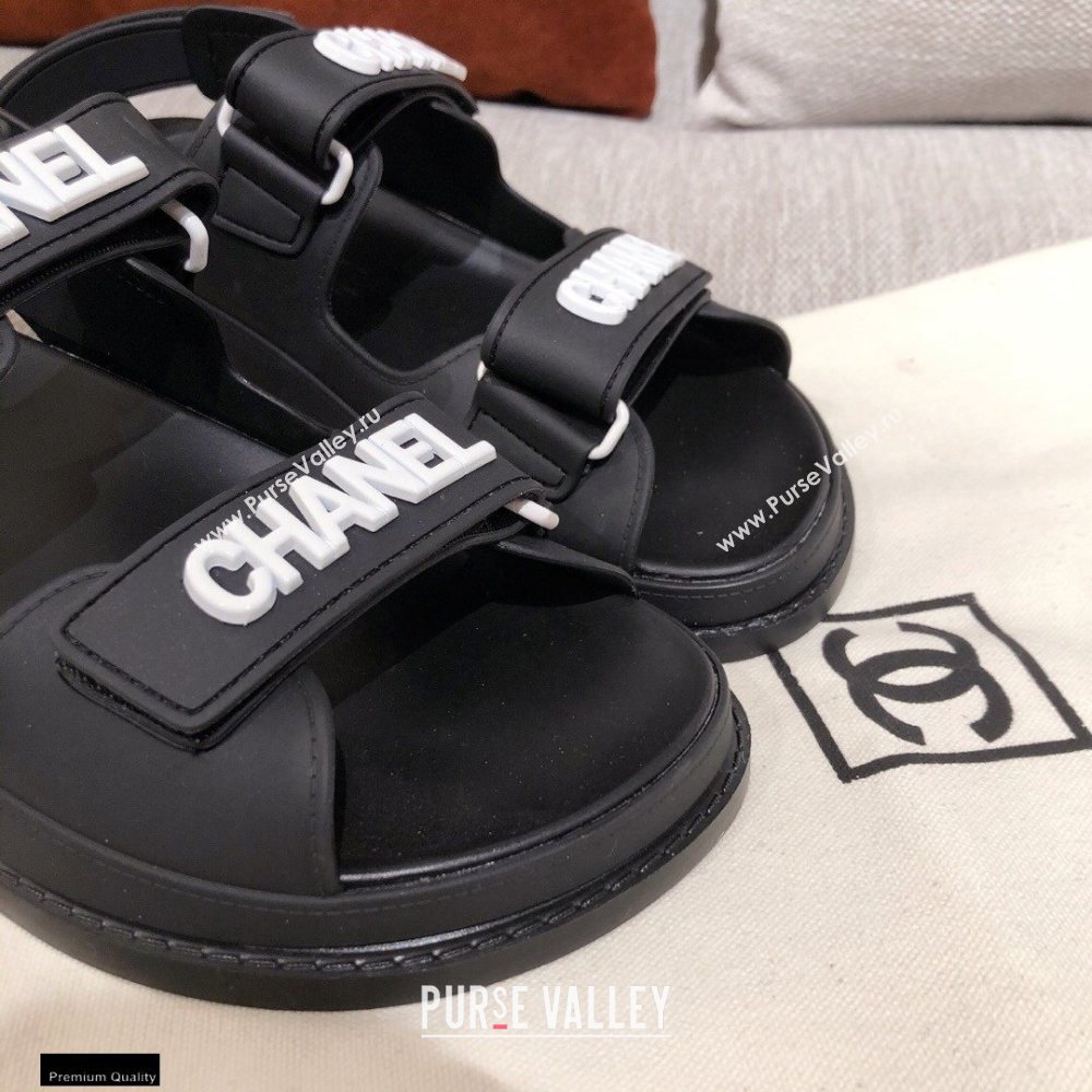 Chanel Logo Beach Sandals G35927 Black 2021 (kaola-21022376)