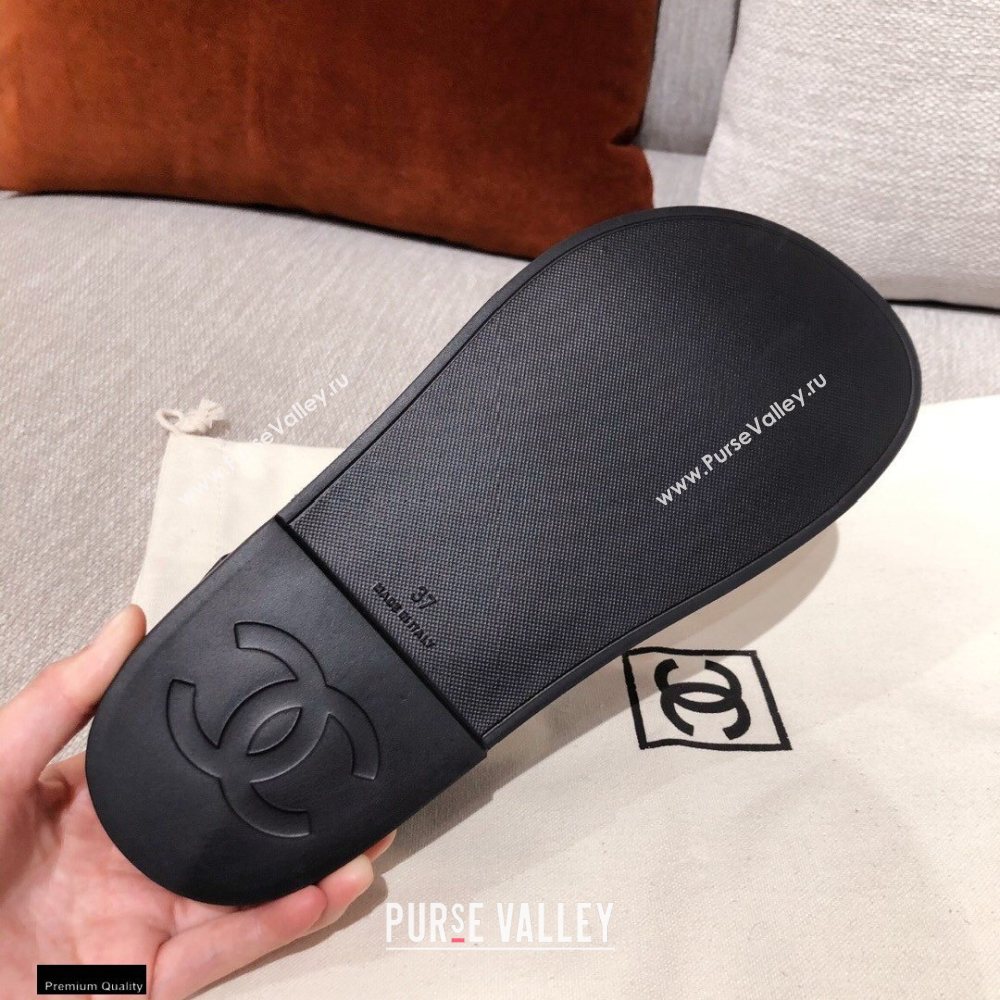 Chanel Logo Beach Sandals G35927 Black 2021 (kaola-21022376)