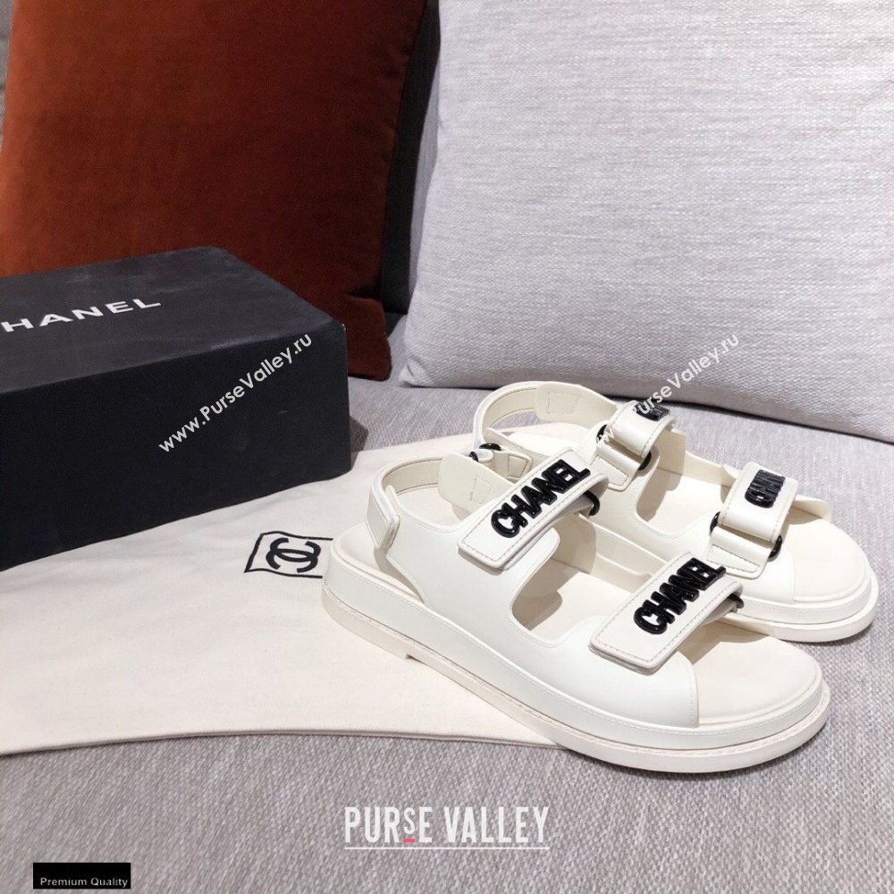 Chanel Logo Beach Sandals G35927 White 2021 (kaola-21022377)