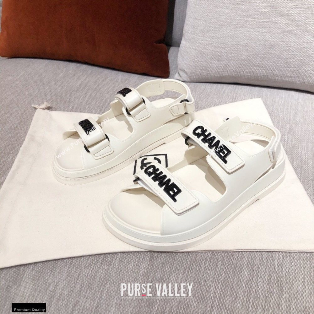 Chanel Logo Beach Sandals G35927 White 2021 (kaola-21022377)