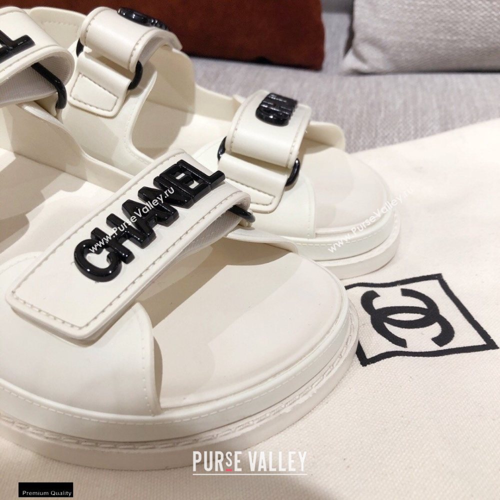Chanel Logo Beach Sandals G35927 White 2021 (kaola-21022377)