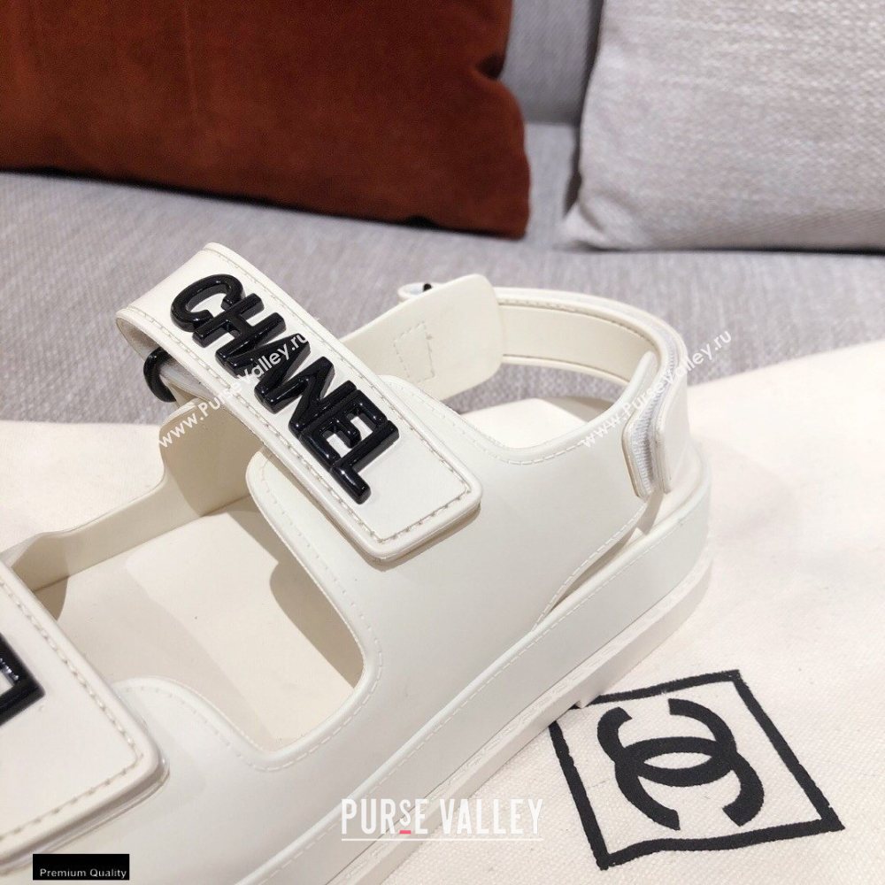 Chanel Logo Beach Sandals G35927 White 2021 (kaola-21022377)