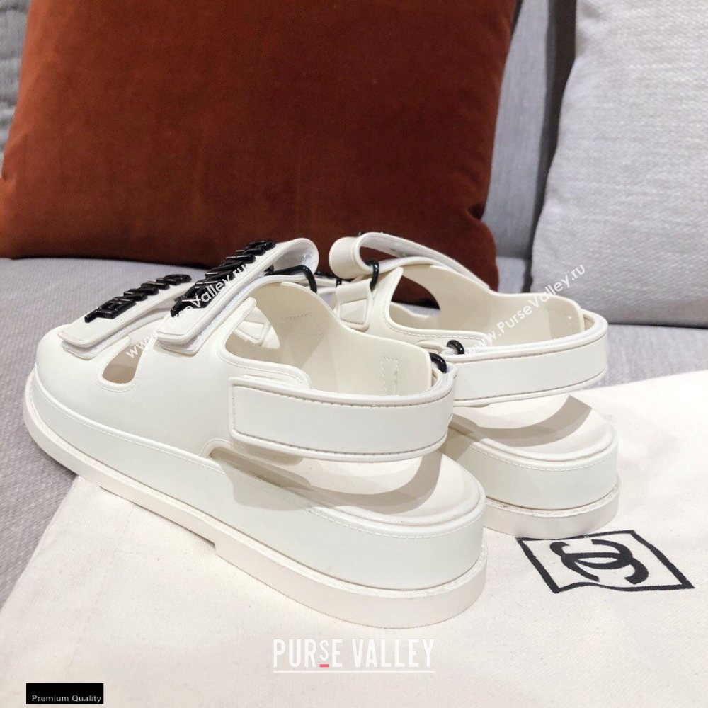 Chanel Logo Beach Sandals G35927 White 2021 (kaola-21022377)