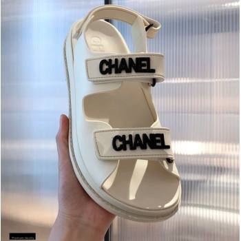 Chanel Logo Beach Sandals G35927 White 2021 (kaola-21022377)