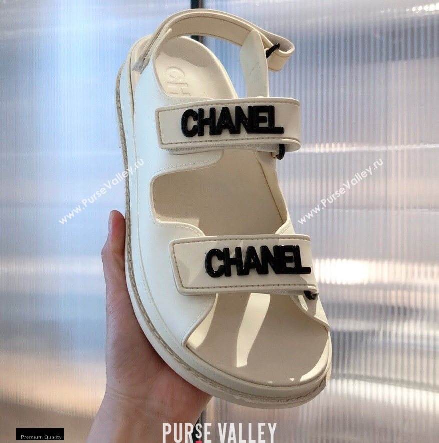 Chanel Logo Beach Sandals G35927 White 2021 (kaola-21022377)