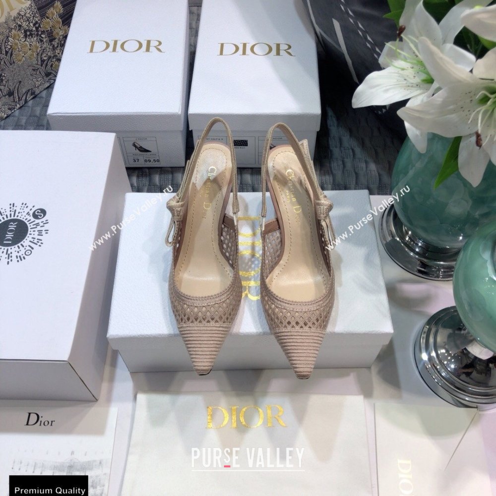 Dior Heel 6.5cm JAdior Slingback Pumps Mesh Embroidery Nude 2021 (jincheng-21022565)