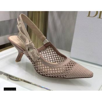 Dior Heel 6.5cm JAdior Slingback Pumps Mesh Embroidery Nude 2021 (jincheng-21022565)
