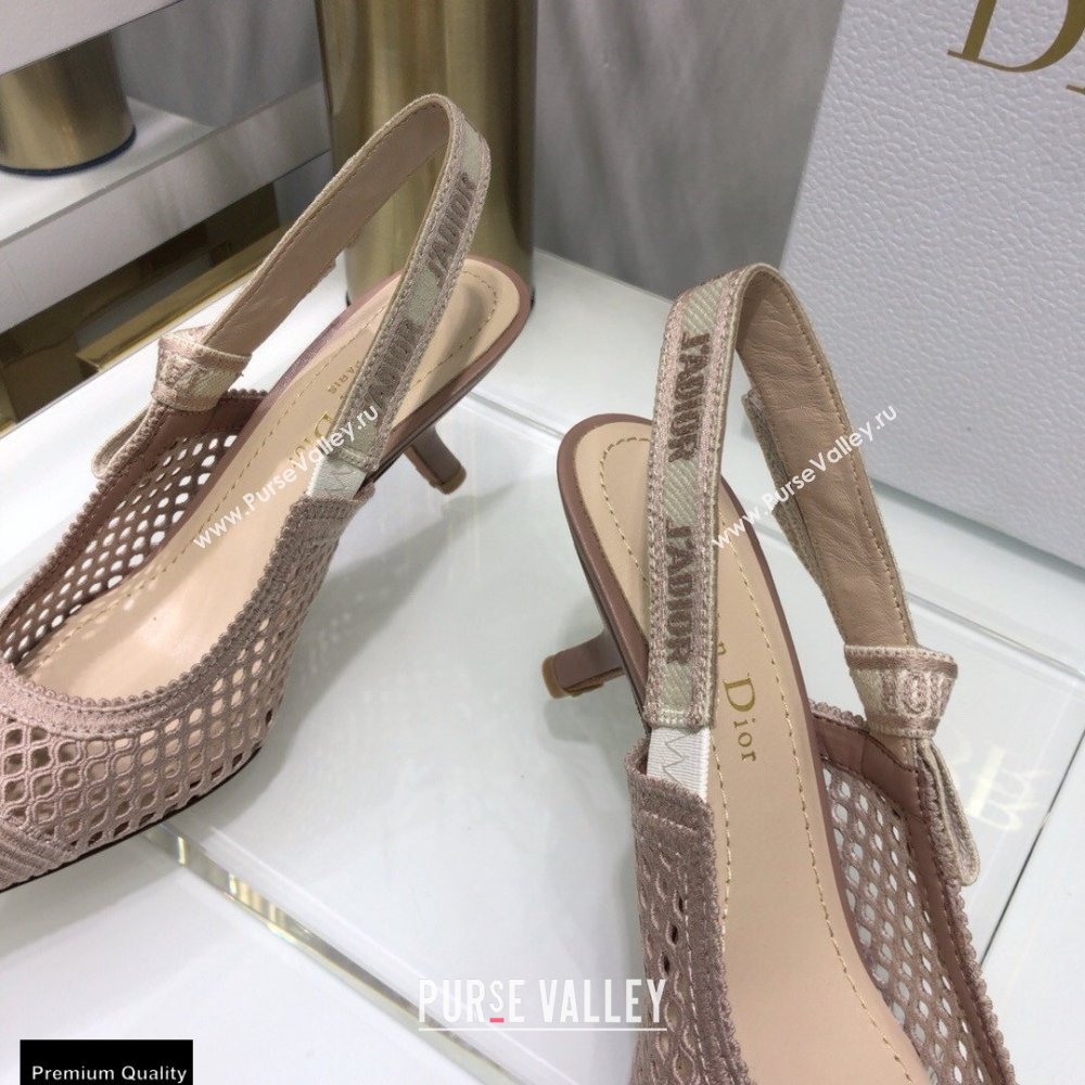 Dior Heel 6.5cm JAdior Slingback Pumps Mesh Embroidery Nude 2021 (jincheng-21022565)