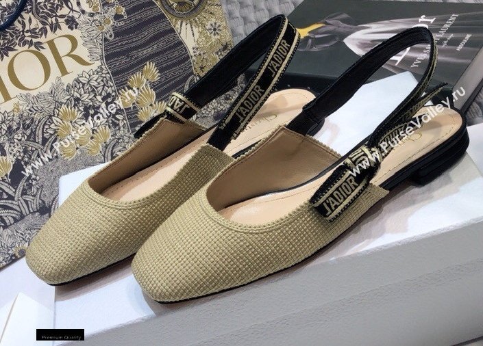 Dior Heel 1.5cm Moi JAdior Embroidered Slingback Ballerina Flats Beige 2021 (jincheng-21022531)