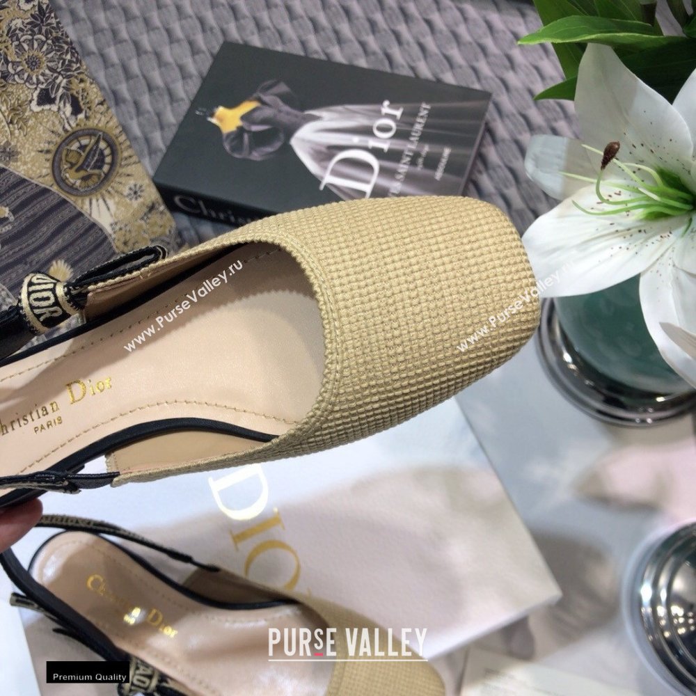 Dior Heel 1.5cm Moi JAdior Embroidered Slingback Ballerina Flats Beige 2021 (jincheng-21022531)