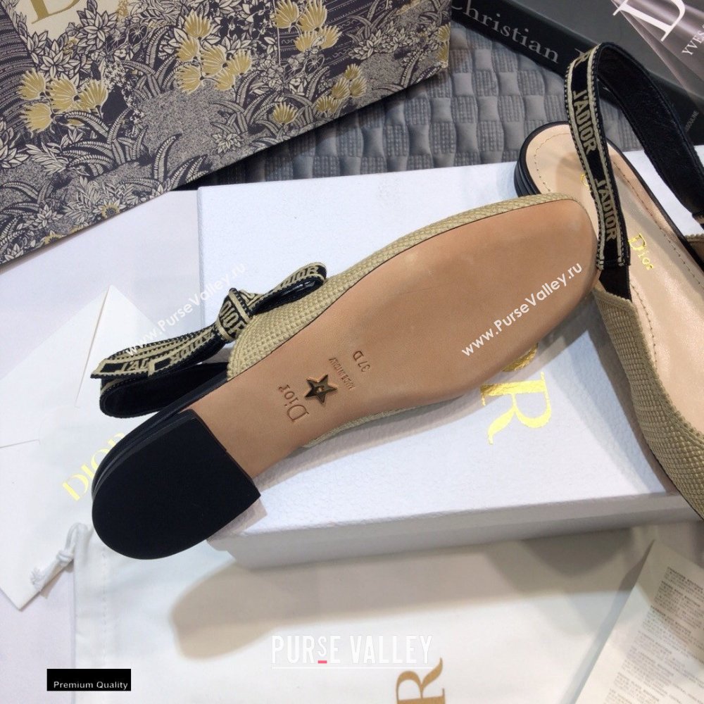 Dior Heel 1.5cm Moi JAdior Embroidered Slingback Ballerina Flats Beige 2021 (jincheng-21022531)