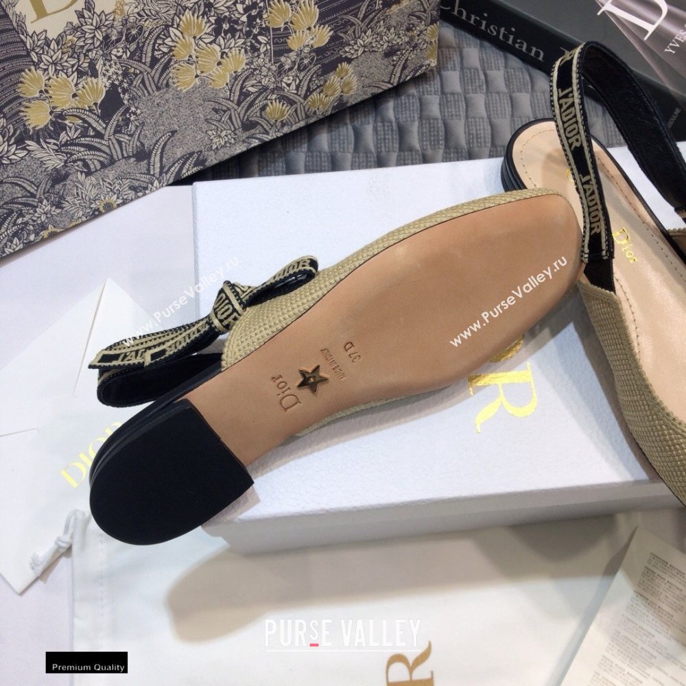 Dior Heel 1.5cm Moi JAdior Embroidered Slingback Ballerina Flats Beige 2021 (jincheng-21022531)