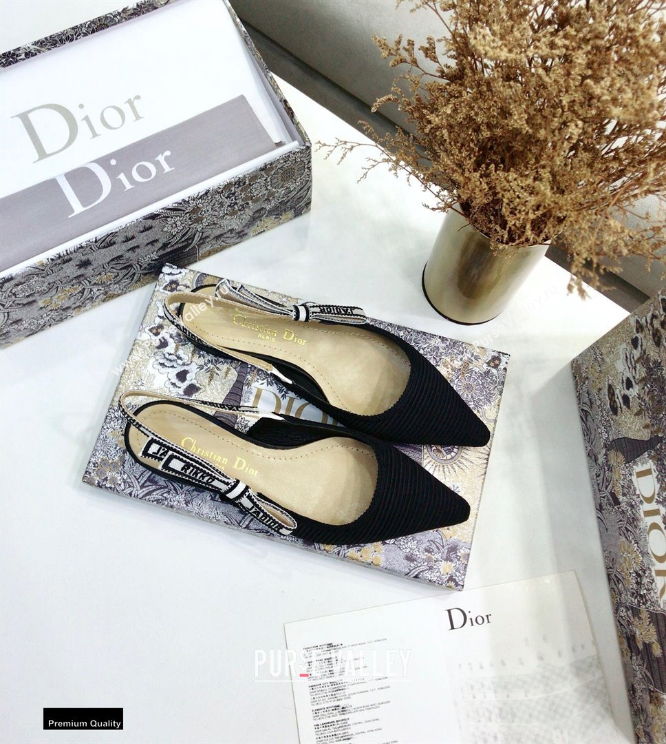 Dior JAdior Embroidered Slingback Ballerina Flats Black 2021 (jincheng-21022529)