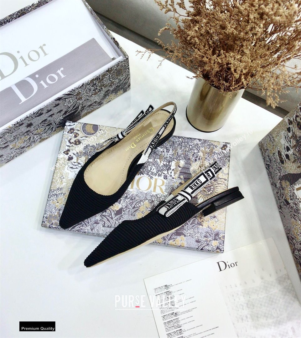 Dior JAdior Embroidered Slingback Ballerina Flats Black 2021 (jincheng-21022529)