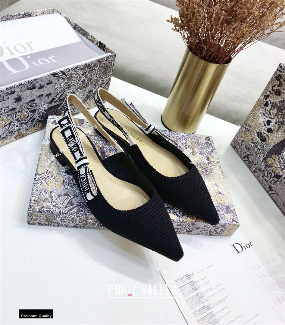 Dior JAdior Embroidered Slingback Ballerina Flats Black 2021 (jincheng-21022529)